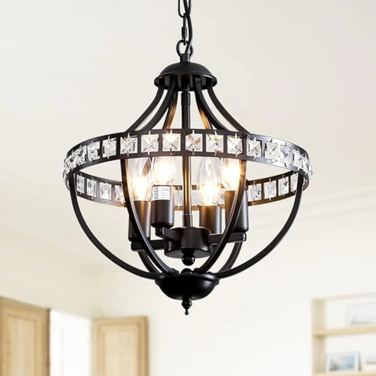 Lustre™ – Kristallleuchter – Elegantes Beleuchtungsdesign in Schwarz und Gold