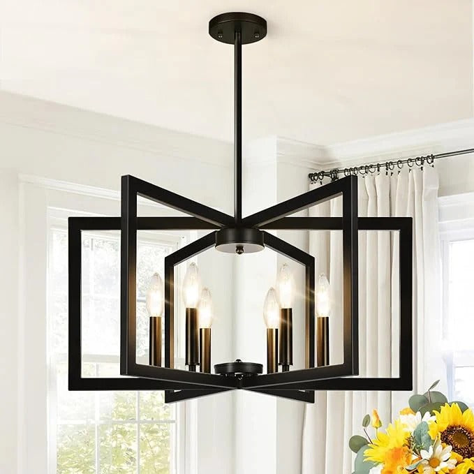 LumSquare™ – Moderner geometrischer Kronleuchter – Elegante, strahlende, zeitgemäße Wohnraumbeleuchtung
