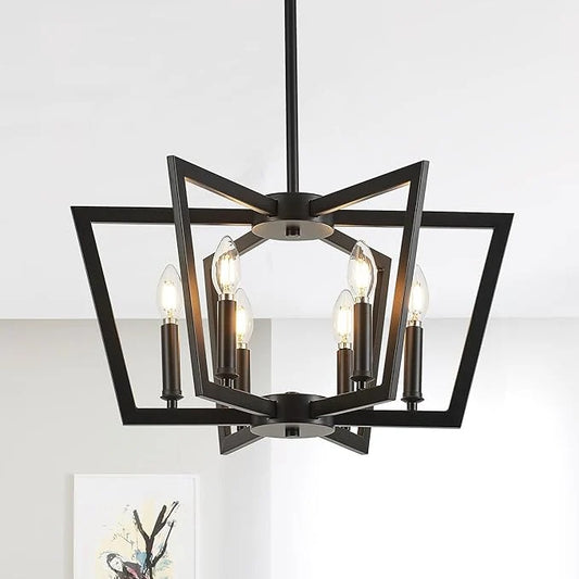 LumSquare™ – Moderner geometrischer Kronleuchter – Elegante, strahlende, zeitgemäße Wohnraumbeleuchtung